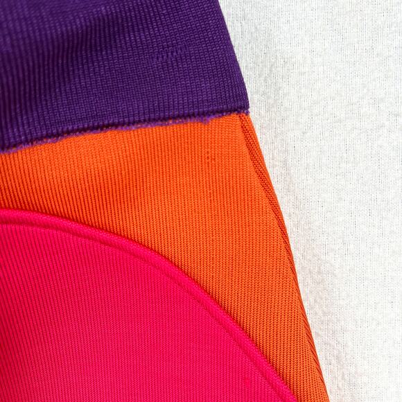 PAOLA BERNARDI Renata Mini Skirt Womens Pink Purple Colorblock Stretch Knit NEW - Picture 11 of 16